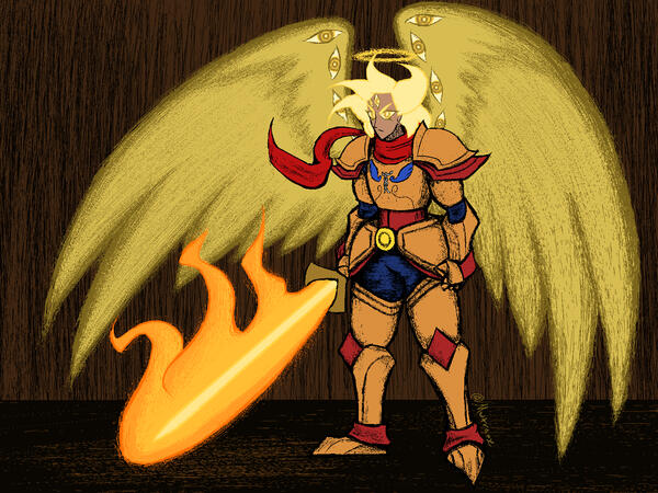 Commissioned art piece of the client's Dungeons & Dragons character. Character design by me.