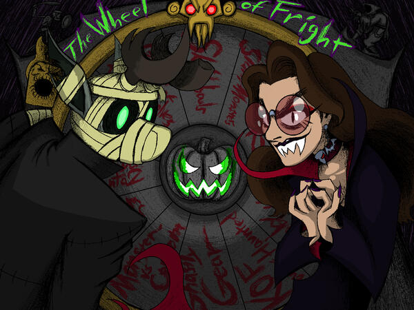Art piece I made for Wheel of Fright, a livestream series I participated in