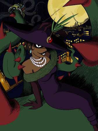 Art commission I did for a zine based on the TTRPG Capers. Character design by me